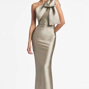 Sachin & Babi Bonnie Bow One-Shoulder Mikado Gown